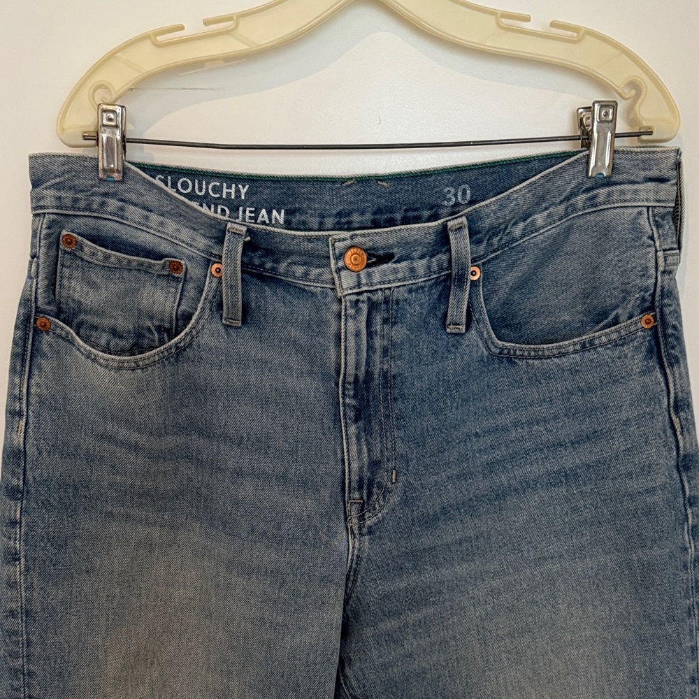 J. Crew distressed slouchy Boyfriend Jeans in Washed Blue